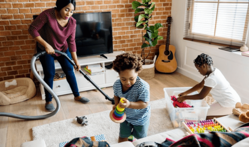 How can assigning simple age-appropriate cleaning tasks to kids help the whole house?
